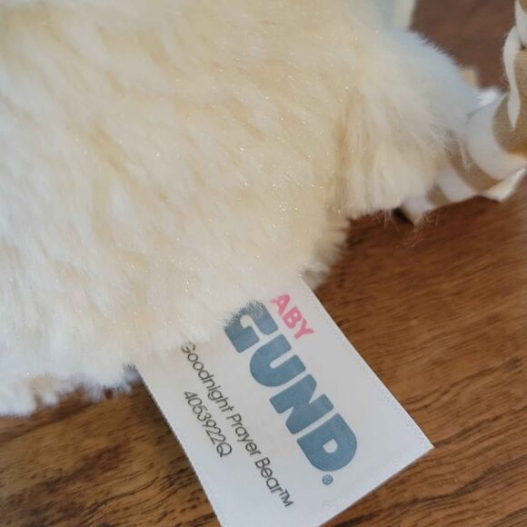 NWT 9" Baby GUND Goodnight Prayer Bear Talks Jesus Love Me Music Christian - Picture 5 of 8